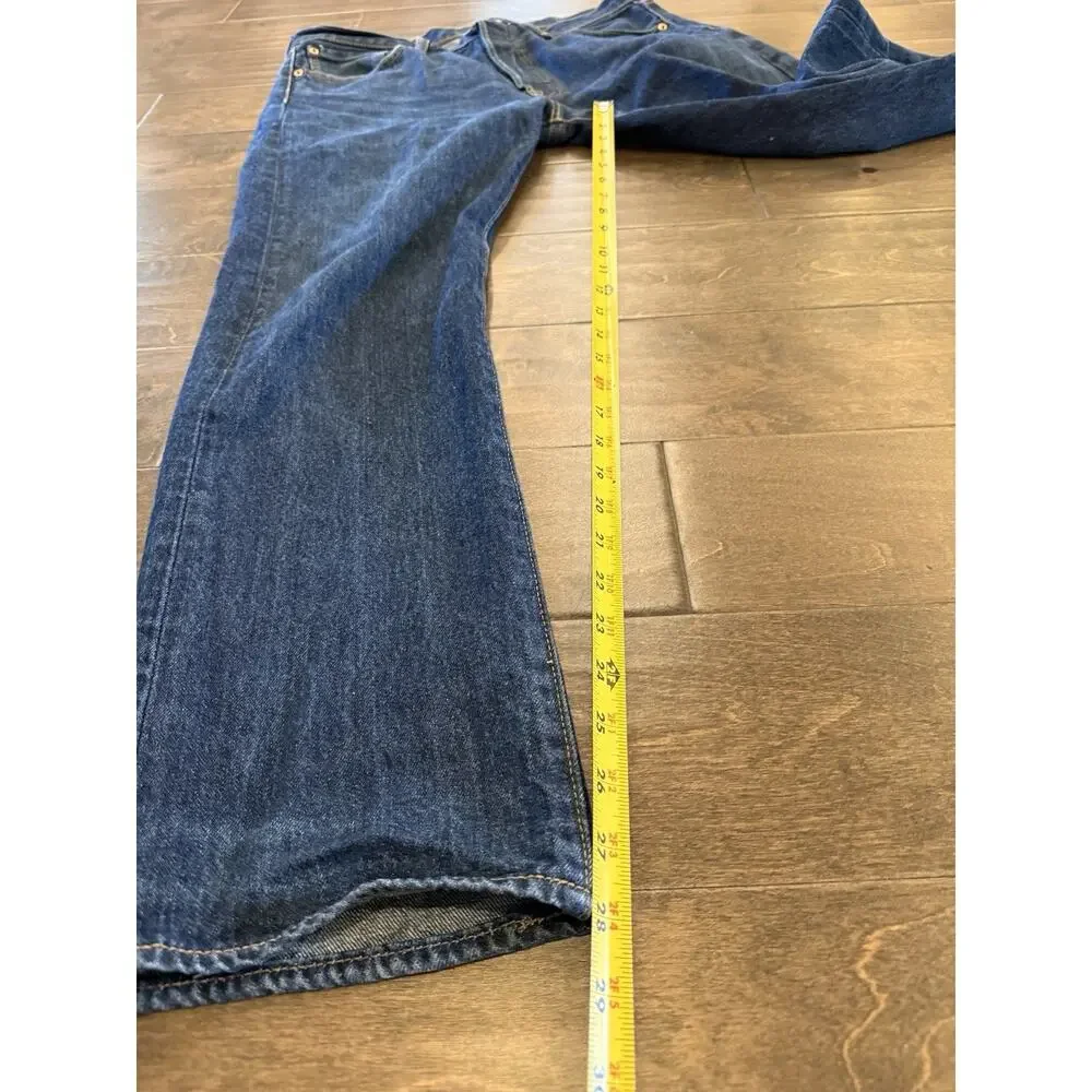 Levis 501 Mens Blue Denim Button Fly Classic Straight Jeans Size 33x30